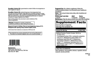 BiomeMax Probiotic ND™ - 5 billion microorganisms - 120 Capsules