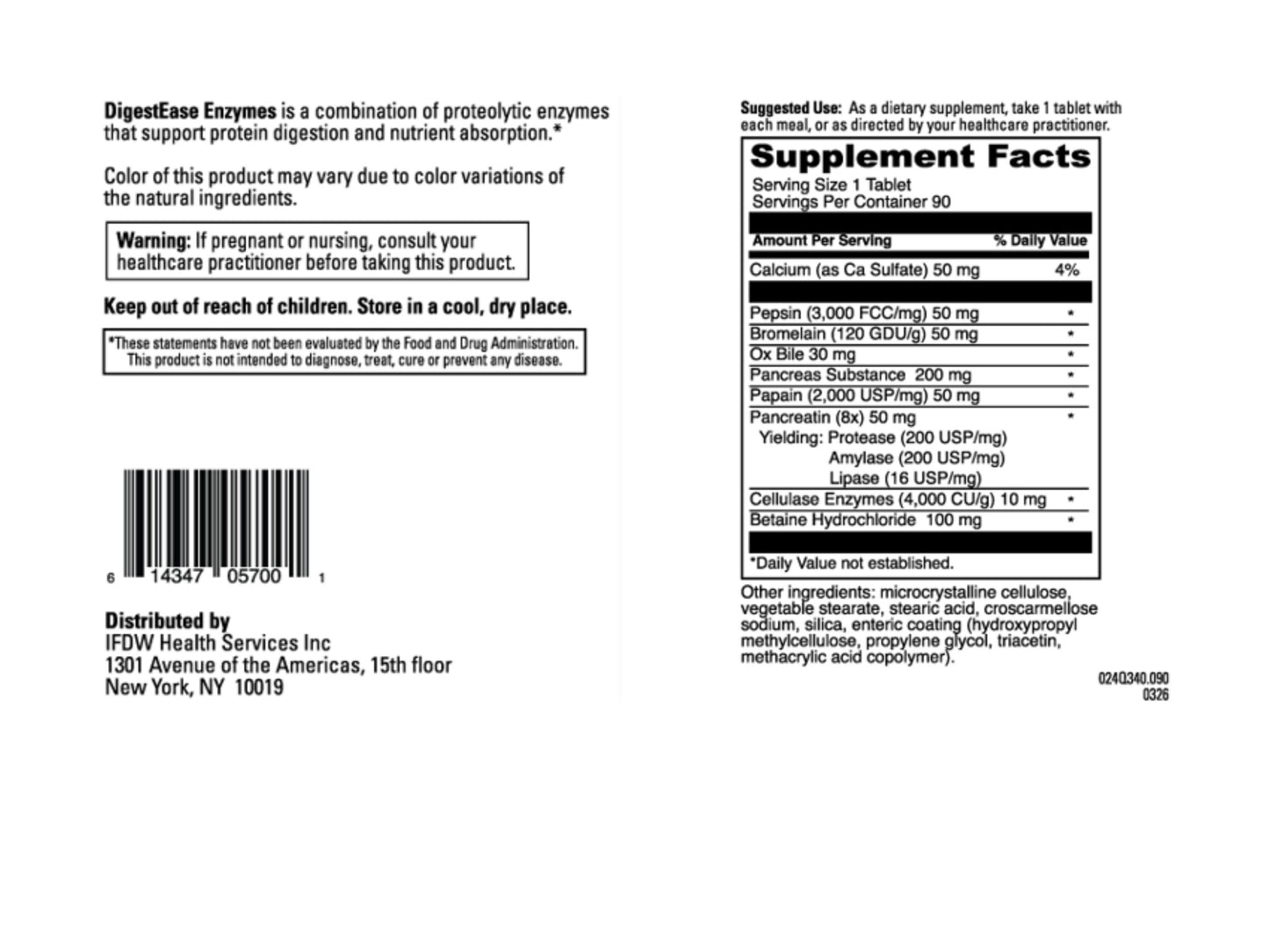 DigestEase Enzymes™ - Digestive Enzyme Support - 90 Tablets