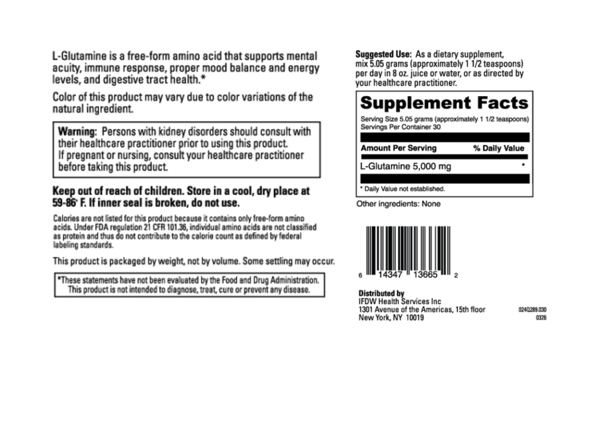 MucosaFlex L-Glutamine™ - Pure Supplement - 151.5G 5.34OZ